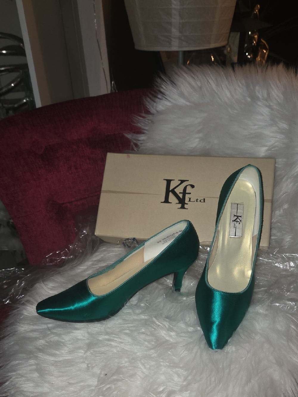 ​Vintage Satin Glam Heels Size 8.5M Made In SPAIN